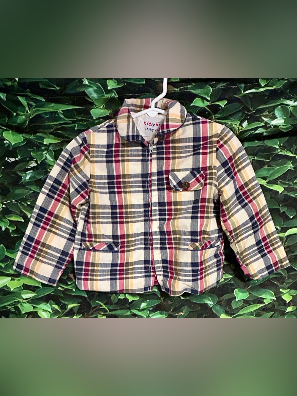 Vintage Tidykins Toddler Plaid Jacket Boys 24 Months Stained